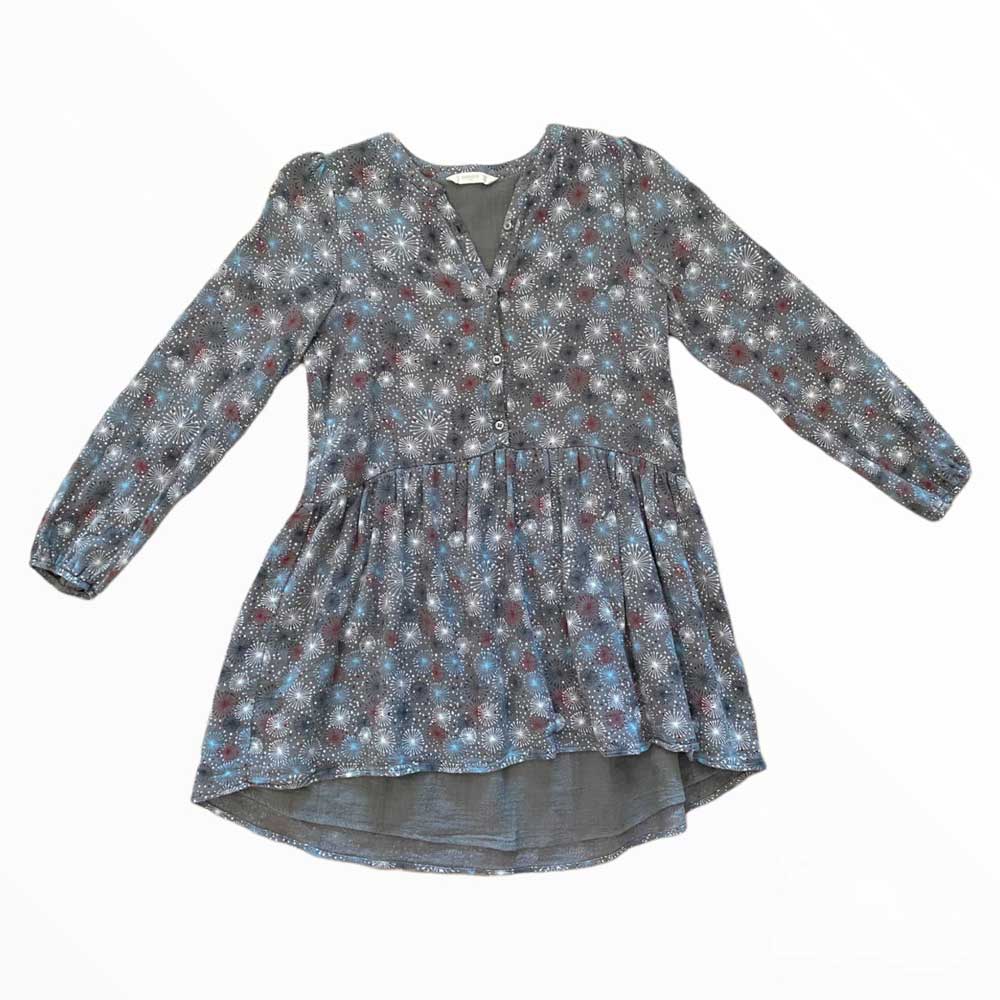 Vestido gris de niña manga larga – Talla 11-12 años