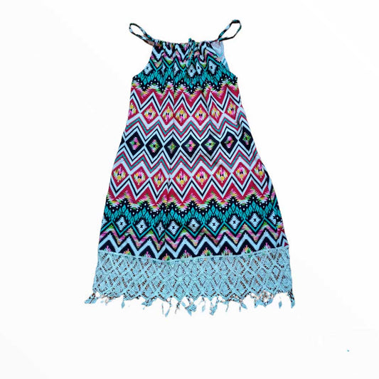 Vestido de tirantes con estampado étnico – Talla única (aprox. S-M)