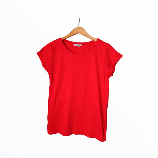 Camiseta Roja de Mujer - Pull &amp; Bear (Talla L)