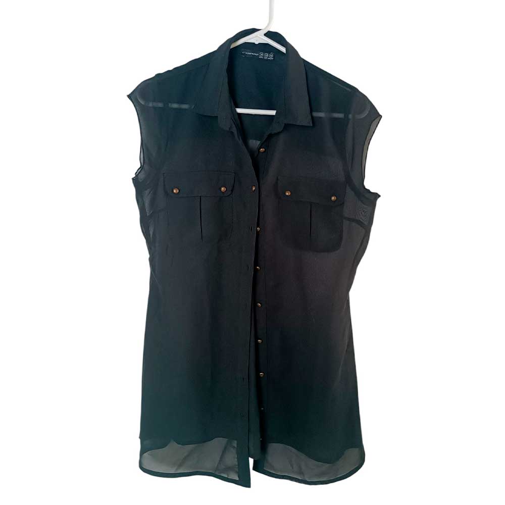 Camisa Negra Transparente - Atmosfere - Talla L