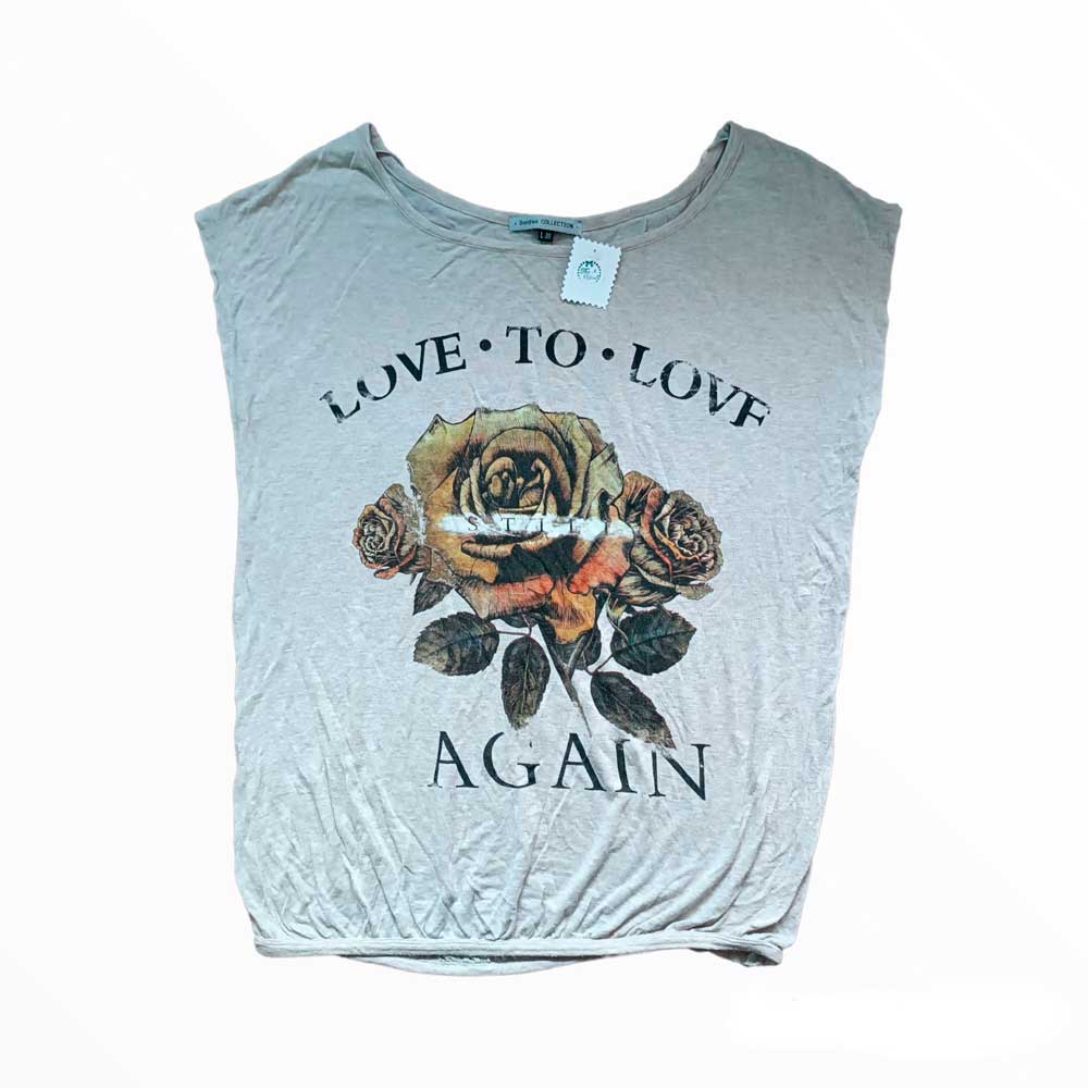 Camiseta Beige - Mujer - Bershka - Talla L