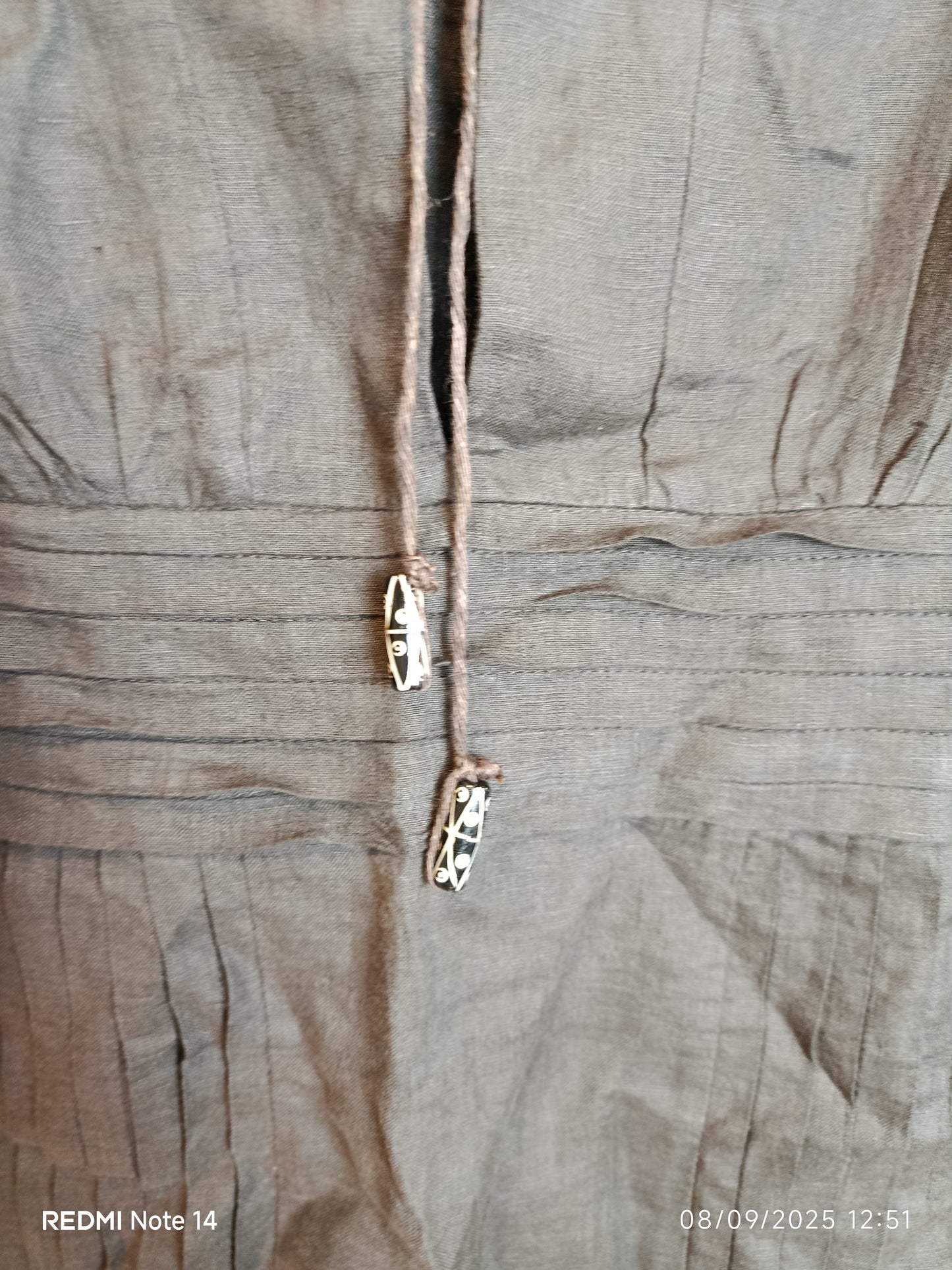 Vestido marrón de lino - talla unica